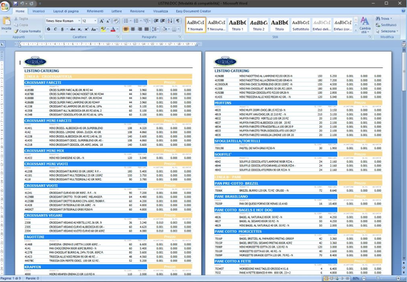 cataloghi in word